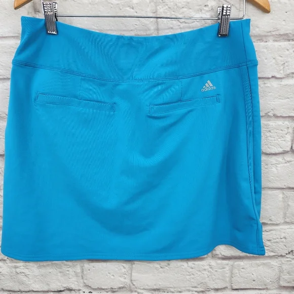 Adidas Golf Skort Teal Blue Tennis Skirt Sz Medium Climacool Stretch Solid Logo - Picture 4 of 11
